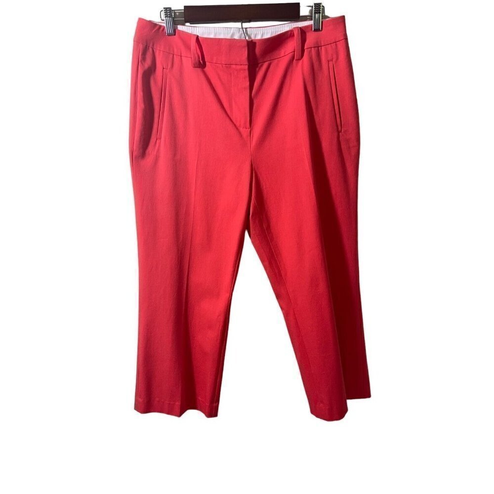 SOFT Surroundings Cotton Colorful Red Ankle‎ Pants Size 8